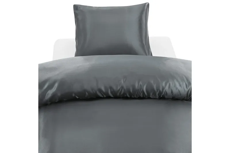 Påslakanset Enkelsäng Harmony 2-Dels Glamoursatin Antracit/mörkgrå