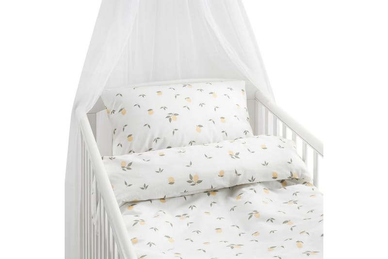 Påslakanset till Spjälsäng 2-Dels Lemons Gul