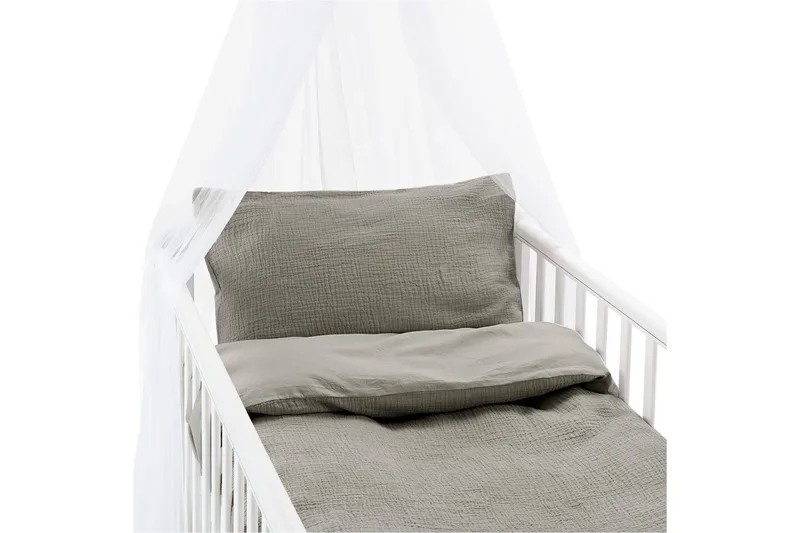 Påslakanset till Spjälsäng 2-Dels Rolling, Grå