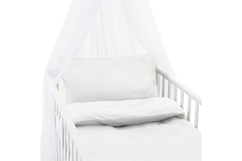 Påslakanset till Spjälsäng 2-Dels Rolling, Vit