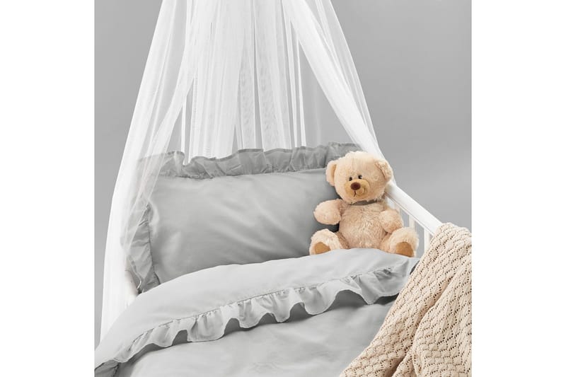 Påslakanset till Spjälsäng 2-Dels Volang - Grå - Textilier & mattor - Sängkläder - Bäddset & påslakanset