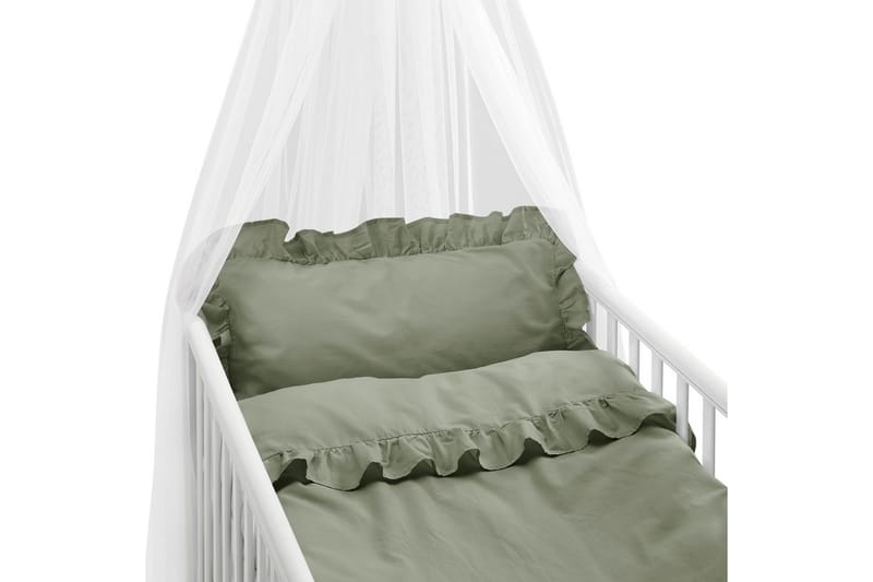 Påslakanset till Spjälsäng 2-Dels Volang - Grön - Textilier & mattor - Sängkläder - Bäddset & påslakanset