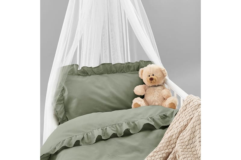 Påslakanset till Spjälsäng 2-Dels Volang - Grön - Textilier & mattor - Sängkläder - Bäddset & påslakanset