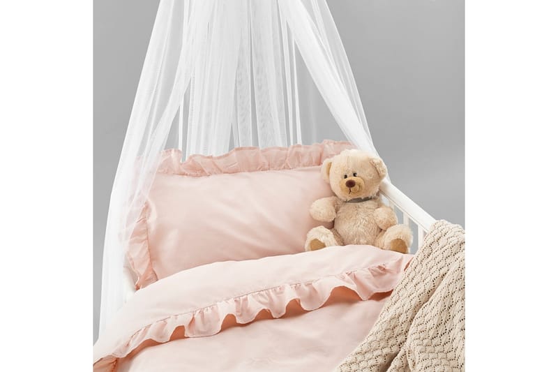 Påslakanset till Spjälsäng 2-Dels Volang - Ny Rosa - Textilier & mattor - Sängkläder - Bäddset & påslakanset