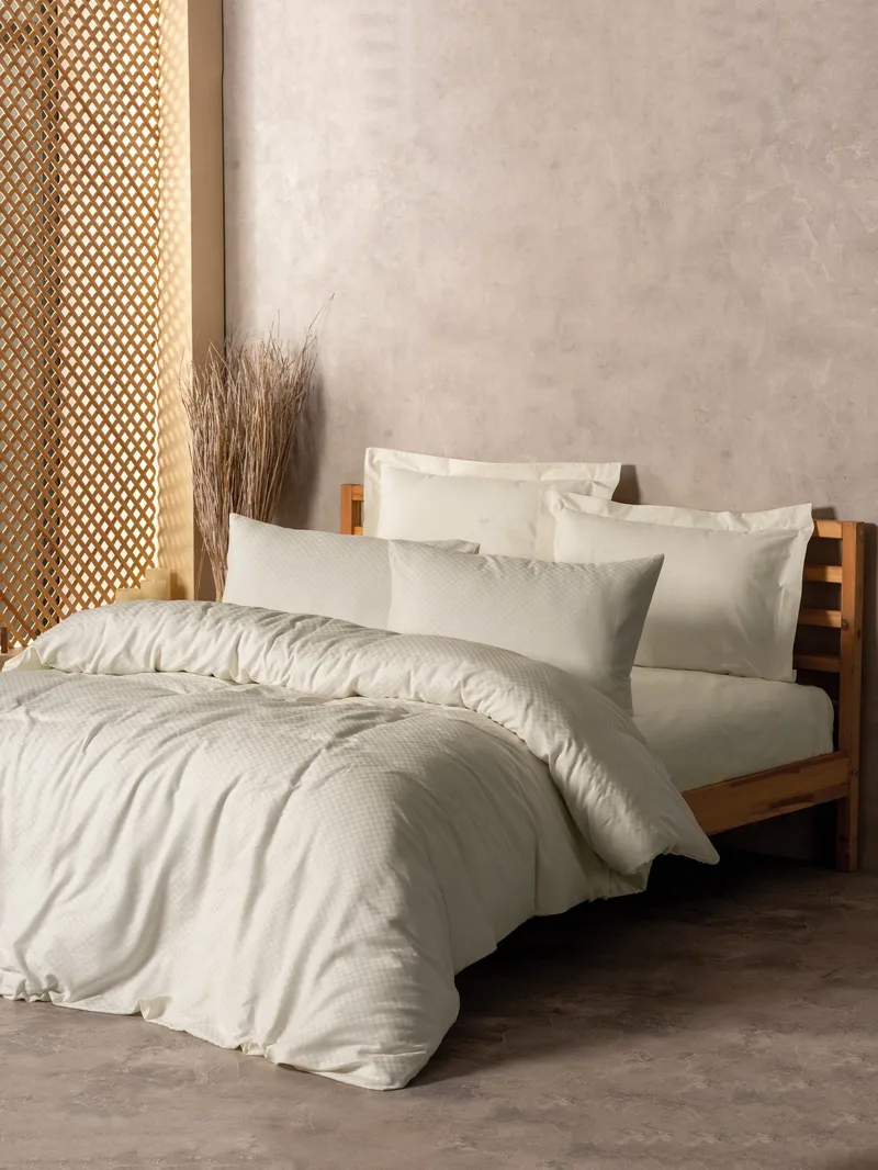 Plaid Bäddset 200x200 cm - Kräm - Textilier & mattor - Sängkläder - Bäddset & påslakanset