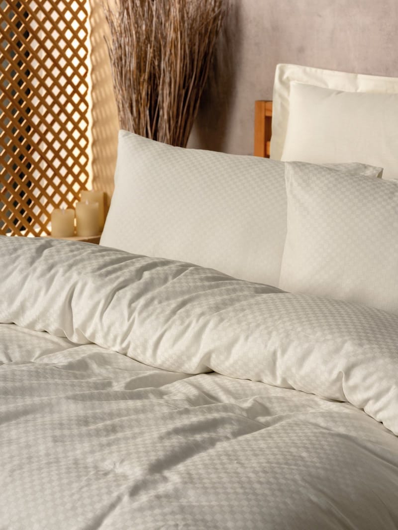 Plaid Bäddset 200x200 cm - Kräm - Textilier & mattor - Sängkläder - Bäddset & påslakanset