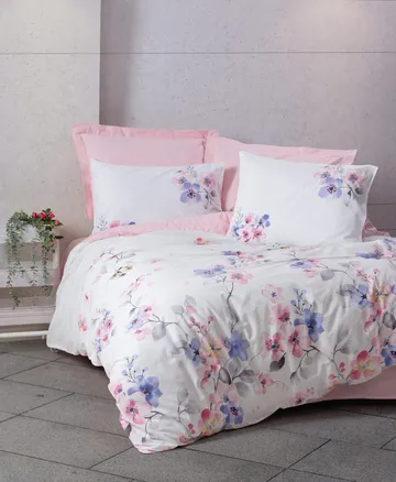 Suehiro Bäddset 240x220 cm - Rosa Vit Lila - Textilier & mattor - Sängkläder - Bäddset & påslakanset