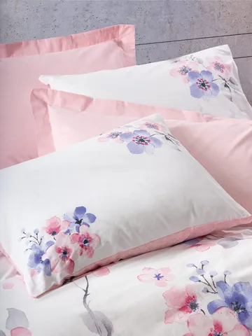 Suehiro Bäddset 240x220 cm - Rosa Vit Lila - Textilier & mattor - Sängkläder - Bäddset & påslakanset