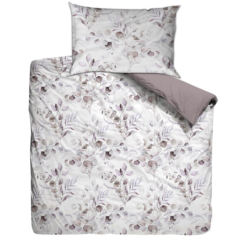 Tharion Bäddset 140x200 cm - Nadia Lila Vit - Textilier & mattor - Sängkläder - Bäddset & påslakanset