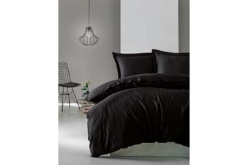 COTTON BOX Bäddset Dubbelt 4-dels Premium Satin Svart