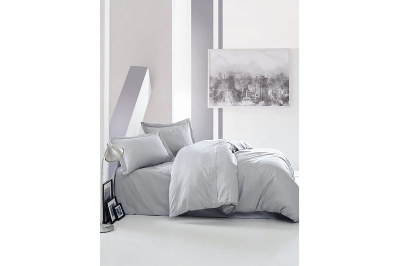 Cotton Box Bäddset Dubbelt 4-dels Premium Satin, Grå