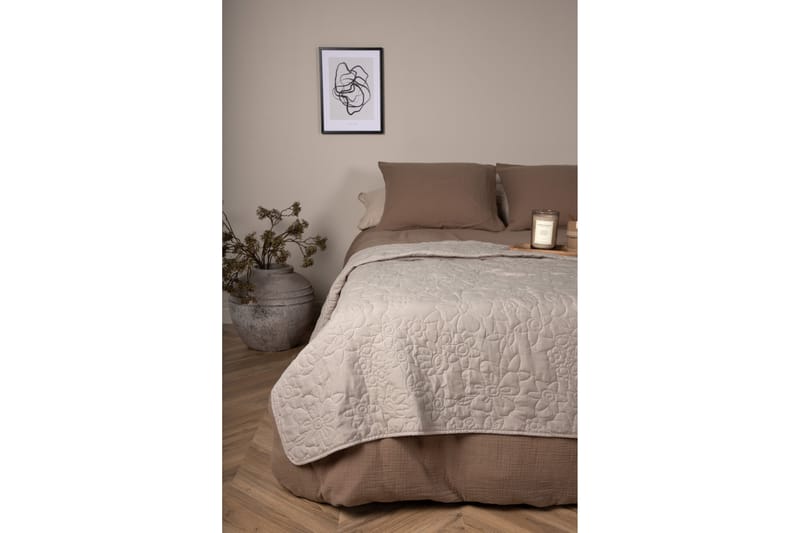 DELRIDGE Överkast 260x260 cm Beige - Sängkläder - Överkast dubbelsäng - Överkast