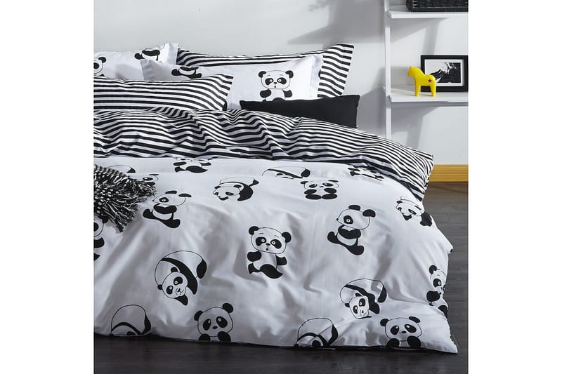 EnLora Home Bäddset Dubbelt 4-dels - Svart/Vit - Textilier & mattor - Sängkläder - Bäddset & påslakanset