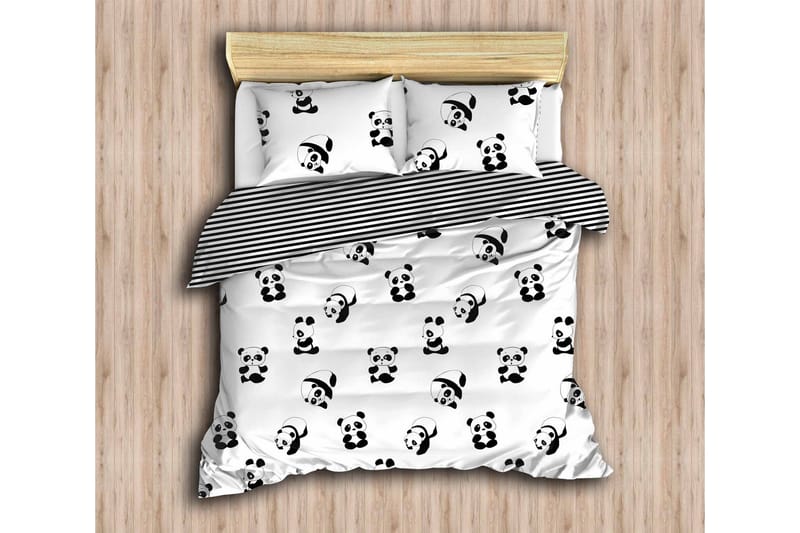 EnLora Home Bäddset Dubbelt 4-dels - Svart/Vit - Textilier & mattor - Sängkläder - Bäddset & påslakanset