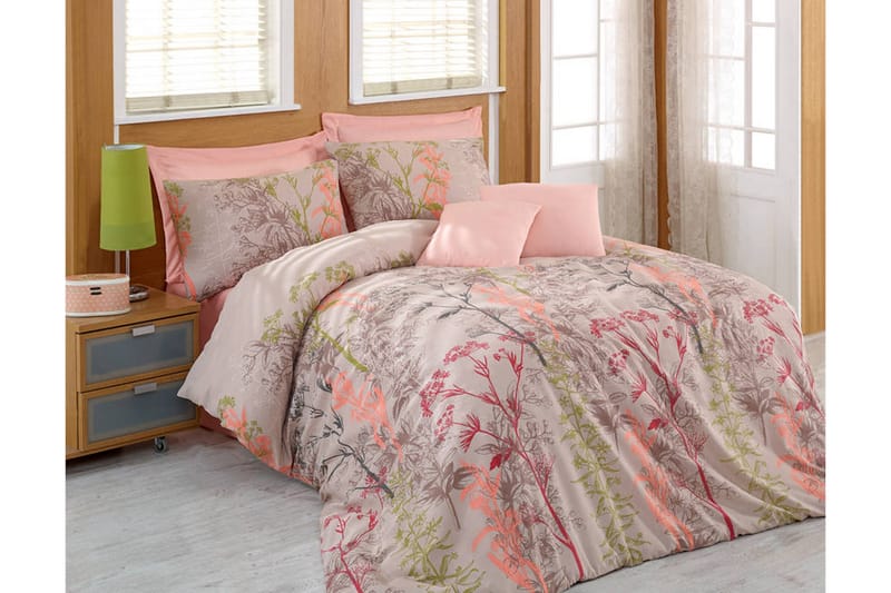 EPONJ HOME Bäddset Dubbelt 4-dels Beige/Röd/Rosa/Grön - Textilier & mattor - Sängkläder - Bäddset & påslakanset