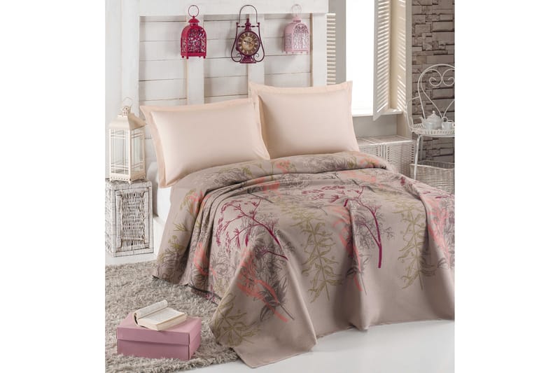 EPONJ HOME Överkast Dubbelt 200x235 Beige/Röd/Rosa/Grön - Textilier & mattor - Sängkläder - Överkast