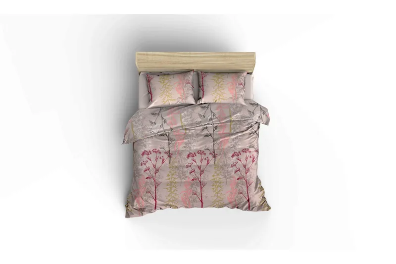 Eponj Home Överkast Dubbelt 200x235+Lakan+2 Kuddfodral - Beige/Röd/Rosa/Grön - Textilier & mattor - Sängkläder - Överkast
