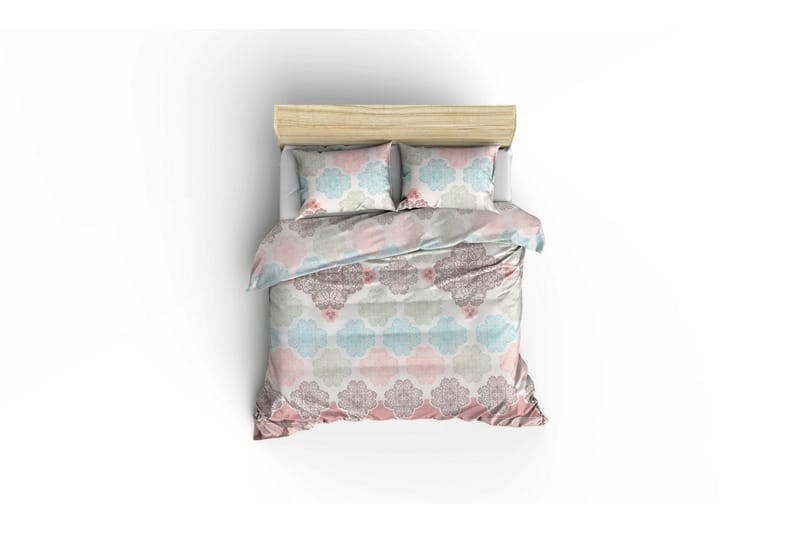 Eponj Home Överkast Dubbelt 200x235+Lakan+2 Kuddfodral - Vit/Turkos/Grön/Beige - Textilier & mattor - Sängkläder - Överkast
