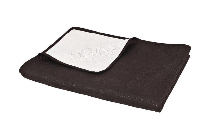 Överkast dubbelsidigt 230x260 cm gräddvit och brun - Textilier & mattor - Sängkläder