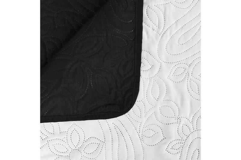 Överkast dubbelsidigt 230x260 cm svart och vit - Textilier & mattor - Sängkläder