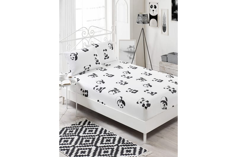 ENLORA HOME Lakan Dubbelt 160x200+Kuddfodral Svart/Vit - Textilier & mattor - Sängkläder - Överkast