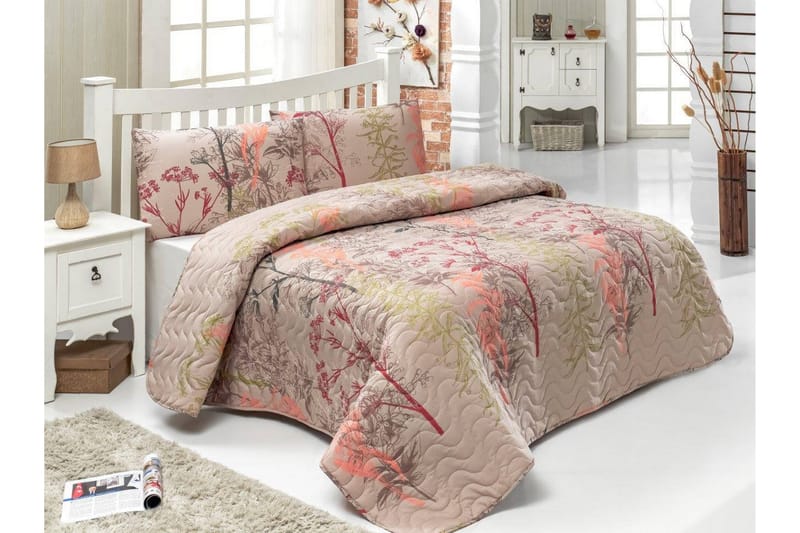 EPONJ HOME Överkast Enkelt 160x220 Quilt+Örngott Beige/Röd - Textilier & mattor - Sängkläder - Överkast