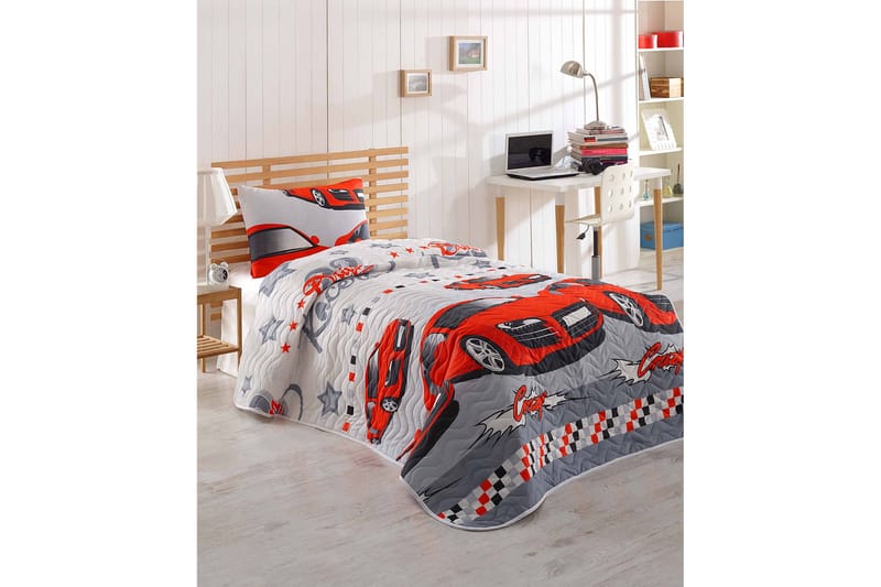 EPONJ HOME Överkast Enkelt 160x220 Quilt+Örngott Röd/Grå - Överkast