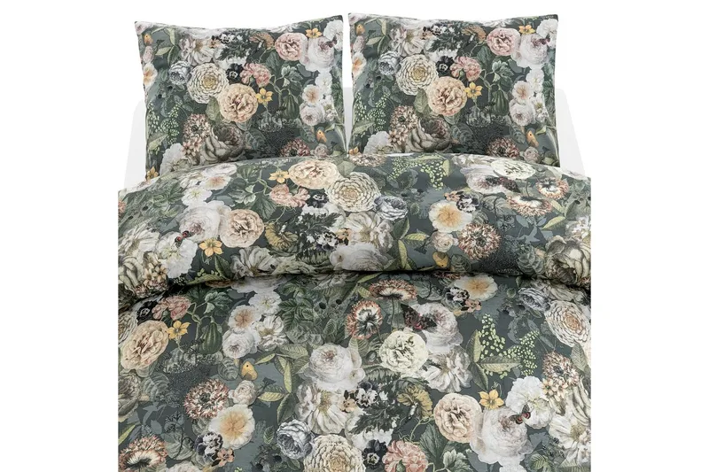 Påslakanset Dubbelsäng 3-Dels Abigail Grön, Borganäs of Sweden