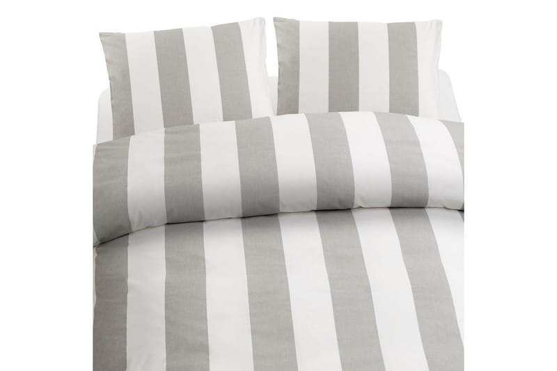 Påslakanset Dubbelsäng 3-Dels Block Stripe - Grå - Textilier & mattor - Sängkläder - Bäddset & påslakanset