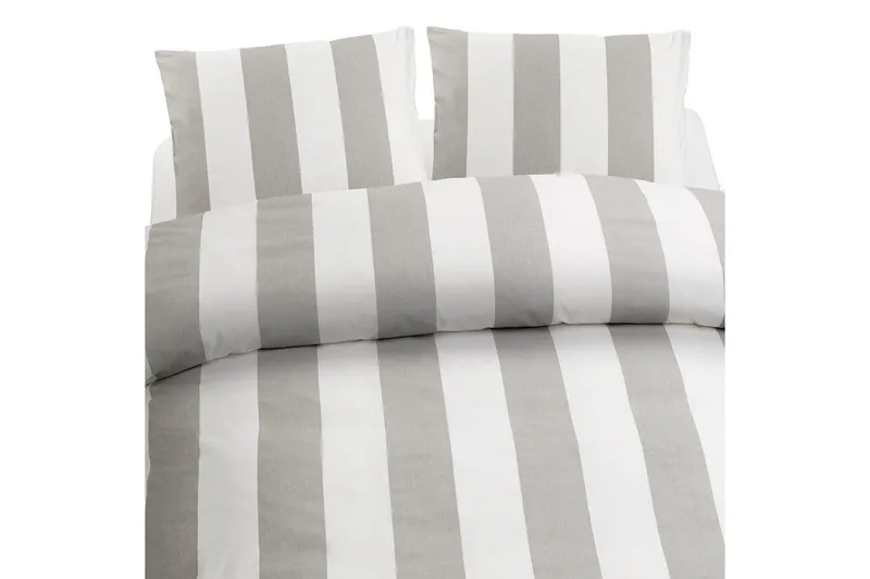 Påslakanset Dubbelsäng 3-Dels Block Stripe, Grå