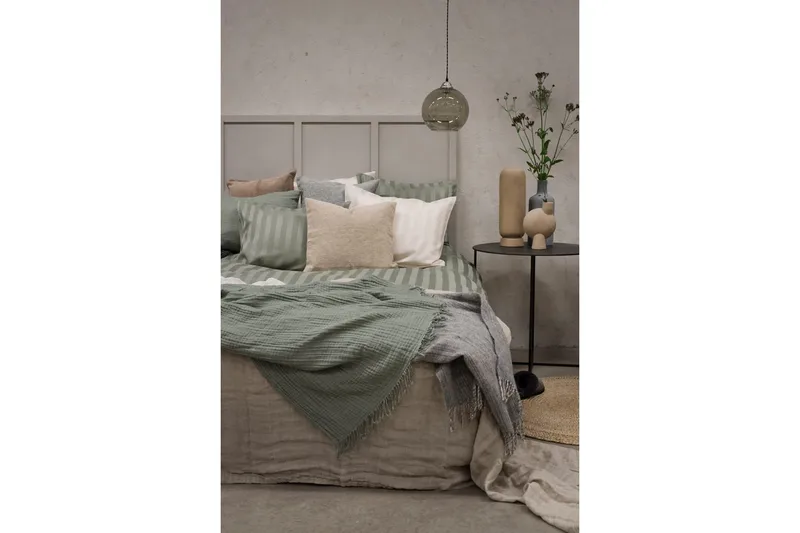 Påslakanset Dubbelsäng 3-Dels Satin - Grön - Textilier & mattor - Sängkläder - Bäddset & påslakanset