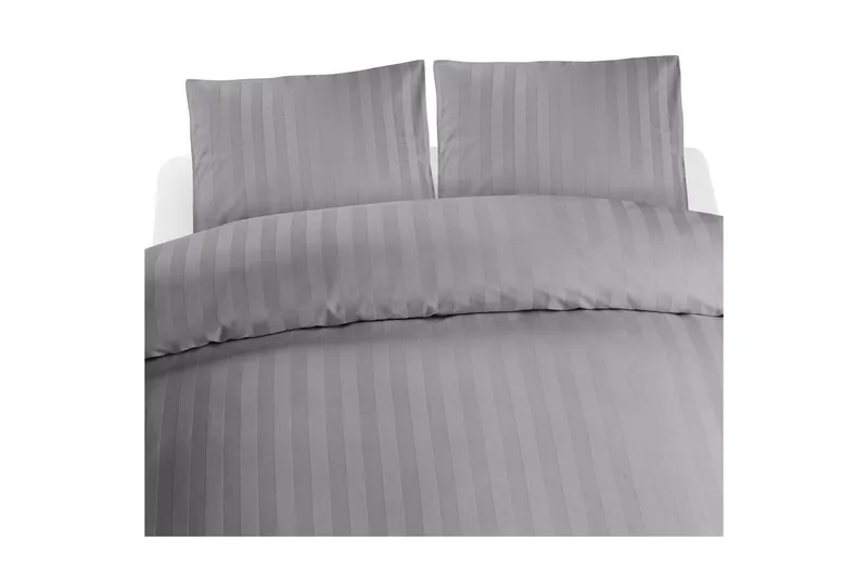 Påslakanset Dubbelsäng 3-Dels Satin, Ljusgrå