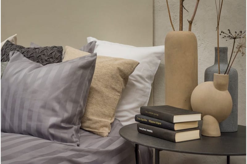 Påslakanset Dubbelsäng 3-Dels Satin - Ljusgrå - Textilier & mattor - Sängkläder - Bäddset & påslakanset