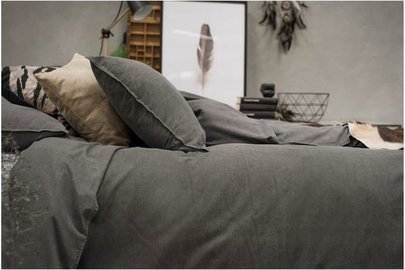 Påslakanset Dubbelsäng 3-Dels Washed - Grå - Textilier & mattor - Sängkläder - Bäddset & påslakanset