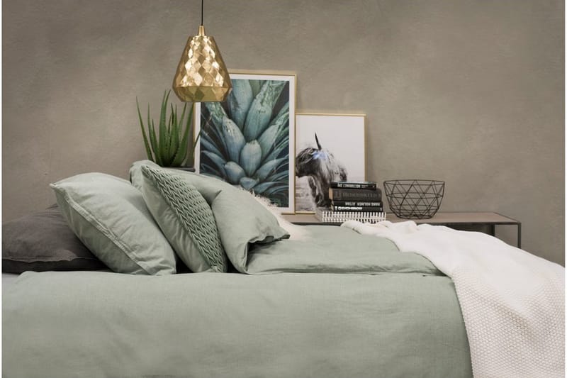 Påslakanset Dubbelsäng 3-Dels Washed - Grön - Textilier & mattor - Sängkläder - Bäddset & påslakanset