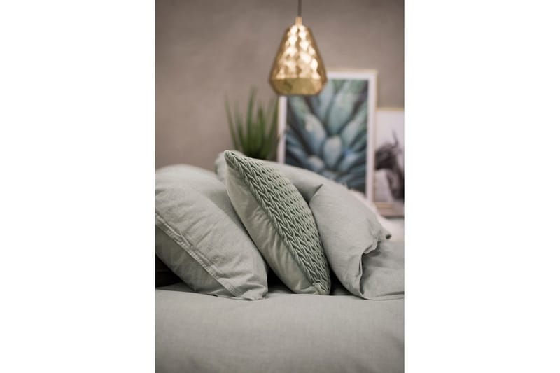 Påslakanset Dubbelsäng 3-Dels Washed - Grön - Textilier & mattor - Sängkläder - Bäddset & påslakanset