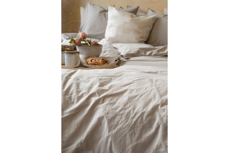 Påslakanset Dubbelsäng 3-Dels Percale - Sand - Textilier & mattor - Sängkläder - Bäddset & påslakanset