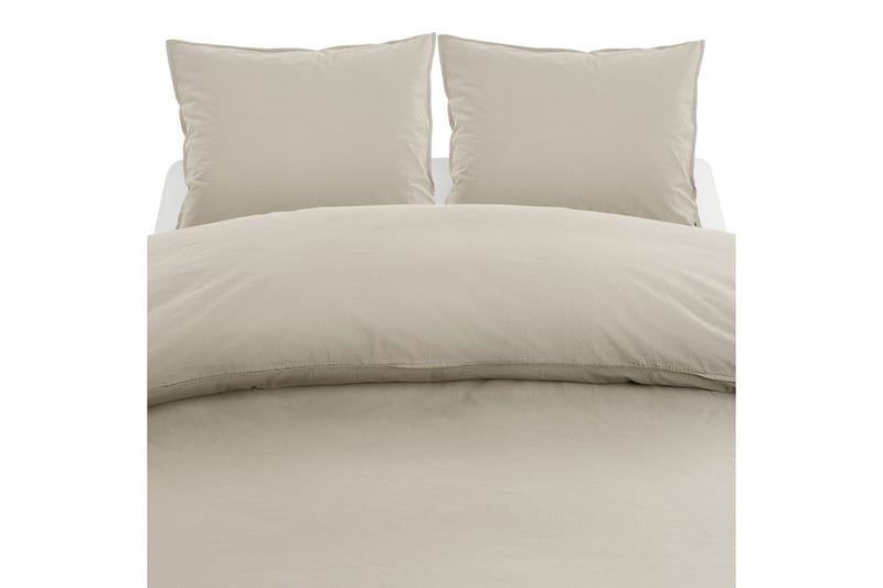 Påslakanset Dubbelsäng 3-Dels Percale - Sand - Textilier & mattor - Sängkläder - Bäddset & påslakanset