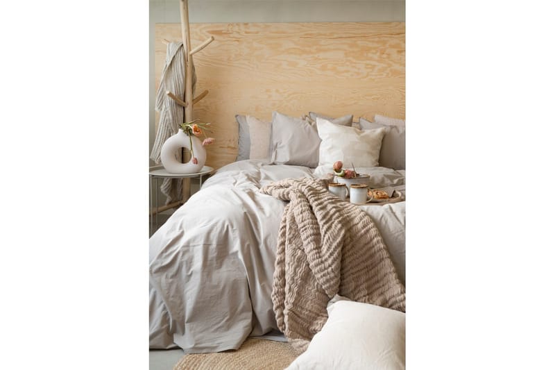 Påslakanset Dubbelsäng 3-Dels Percale - Sand - Textilier & mattor - Sängkläder - Bäddset & påslakanset