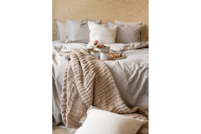 Påslakanset Dubbelsäng 3-Dels Percale - Sand - Textilier & mattor - Sängkläder - Bäddset & påslakanset