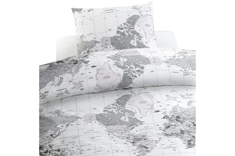 Påslakanset Enkelsäng 2-Dels Big World Grå