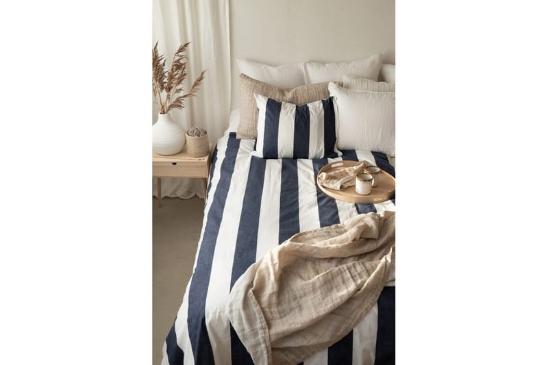 Påslakanset Enkelsäng 2-Dels Block stripe - Marinblå - Textilier & mattor - Sängkläder - Bäddset & påslakanset