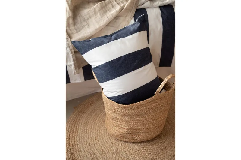 Påslakanset Enkelsäng 2-Dels Block stripe - Marinblå - Textilier & mattor - Sängkläder - Bäddset & påslakanset