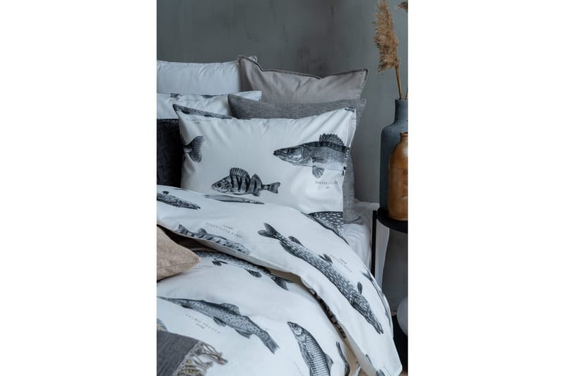 Påslakanset Enkelsäng 2-Dels Fiske Vit - Franzén - Textilier & mattor - Sängkläder - Bäddset & påslakanset