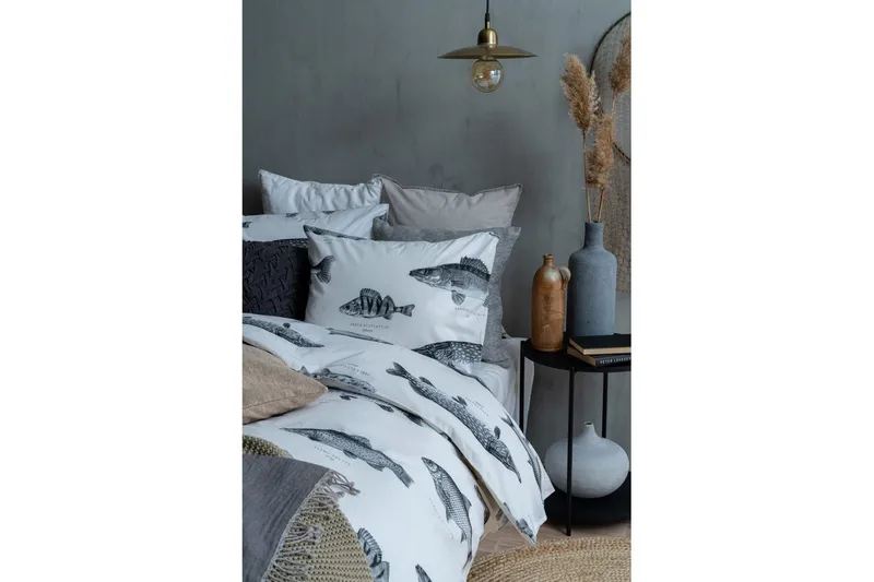 Påslakanset Enkelsäng 2-Dels Fiske Vit - Franzén - Textilier & mattor - Sängkläder - Bäddset & påslakanset