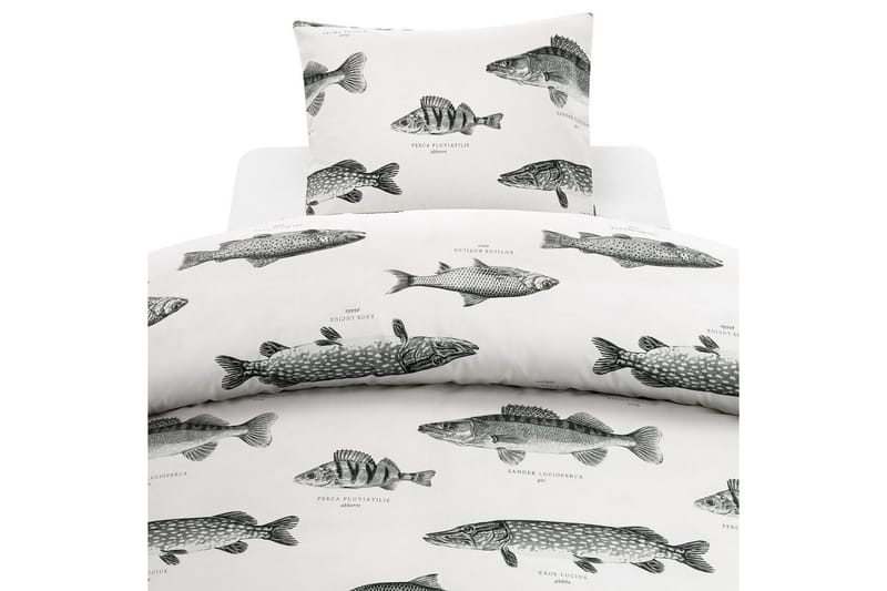 Påslakanset Enkelsäng 2-Dels Fiske Vit