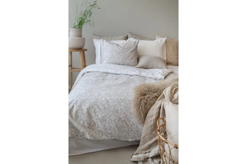 Påslakanset Enkelsäng 2-Dels Garden - Greige - Textilier & mattor - Sängkläder - Bäddset & påslakanset