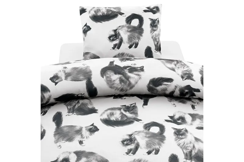 Påslakanset Enkelsäng 2-Dels Julis Grå, Borganäs of Sweden