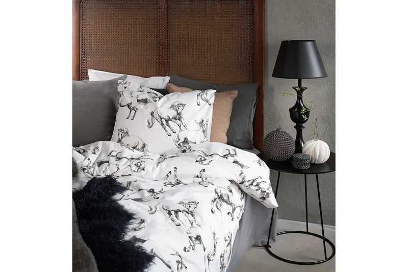 Påslakanset Enkelsäng 2-Dels Lipizzaner Grå - Textilier & mattor - Sängkläder - Bäddset & påslakanset