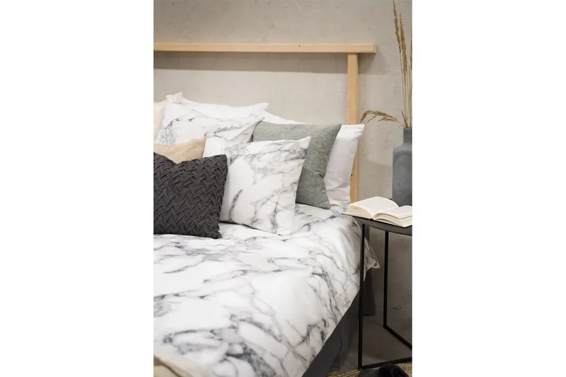 Påslakanset Enkelsäng 2-Dels Marmor Vit - Borganäs of Sweden - Textilier & mattor - Sängkläder - Bäddset & påslakanset